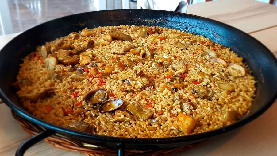 seafood paella with cod another variety